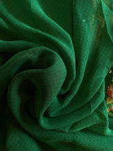 Green floral printed georgette saree - kasumi.in